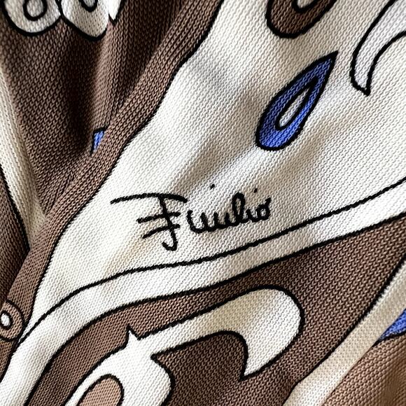 Emilio Pucci Firenze True Wrap Dress IT 44 US 10 / 12 Signature Print Made Italy - Picture 9 of 13